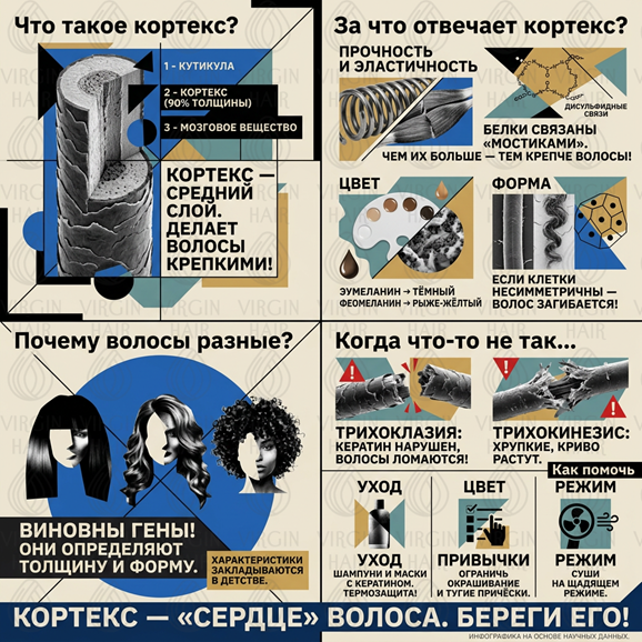 Кортекс — «сердце» волоса: почему от него зависит красота и сила прядей!💖